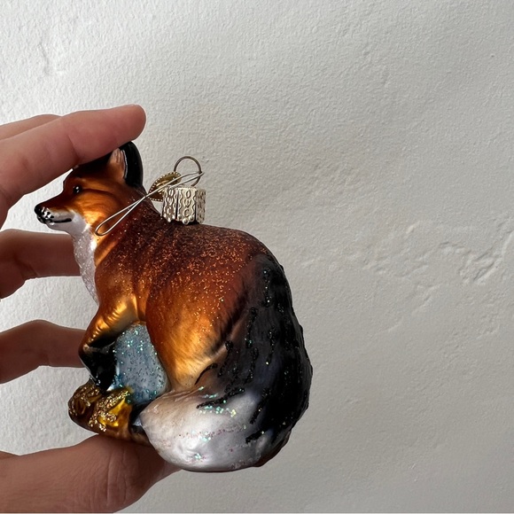 Old World Christmas OWC Red Fox Glass Christmas Ornament glitter sparkle - Picture 9 of 12
